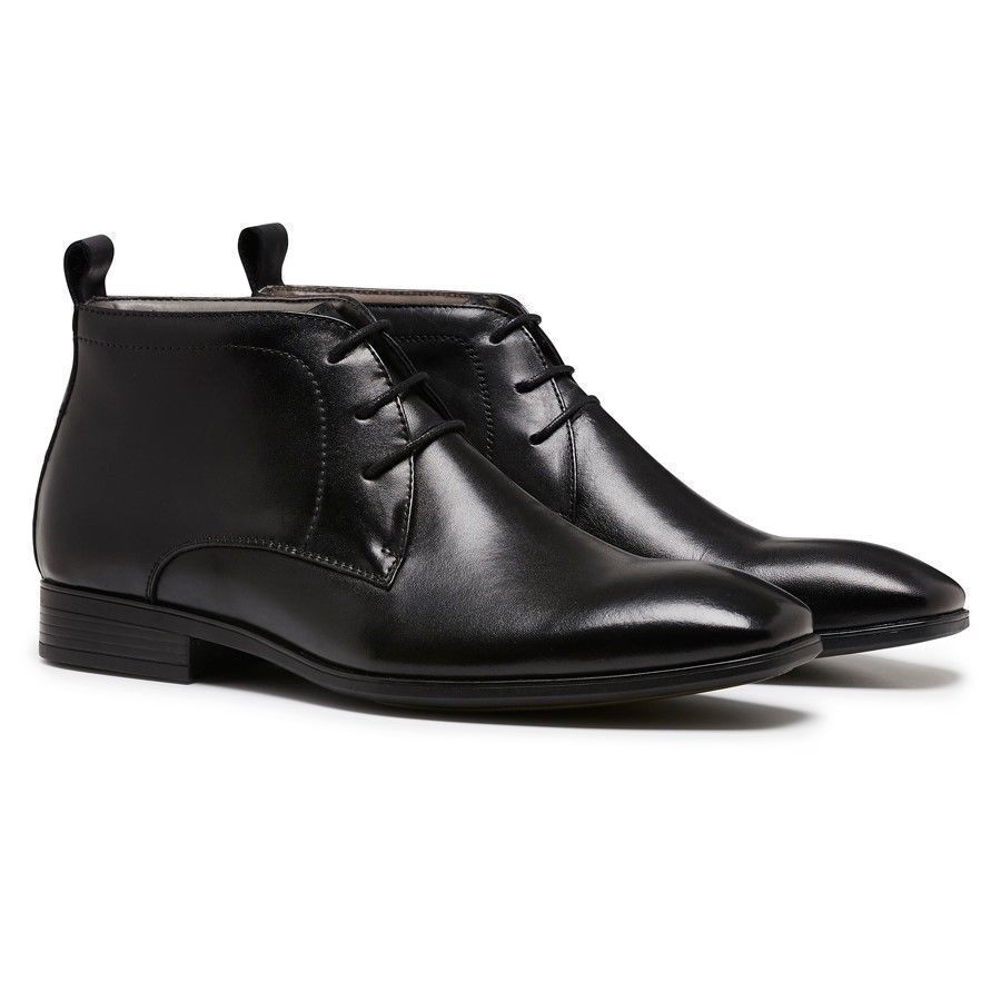 JULIUS MARLOW HUB Leather Boots Dress Work Formal Business Shoes Chukka - Black - 8 UK