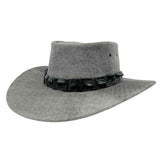 Jacaru 1134 Wild Roo Kangaroo Leather Digger Hat - Crocodile Hatband & UPF 50+ (Made in Australia)