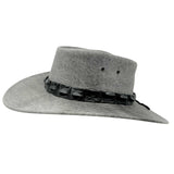 Jacaru 1134 Wild Roo Kangaroo Leather Digger Hat - Crocodile Hatband & UPF 50+ (Made in Australia)