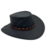 Jacaru 1134 Wild Roo Kangaroo Leather Digger Hat - Crocodile Hatband & UPF 50+ (Made in Australia)