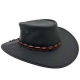 Jacaru 1134 Wild Roo Kangaroo Leather Digger Hat - Crocodile Hatband & UPF 50+ (Made in Australia)