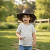 Jacaru 1301K Kids Kangaroo Leather Hat - Water Resistant & UPF 50+ (Child 52cm Made in Australia)