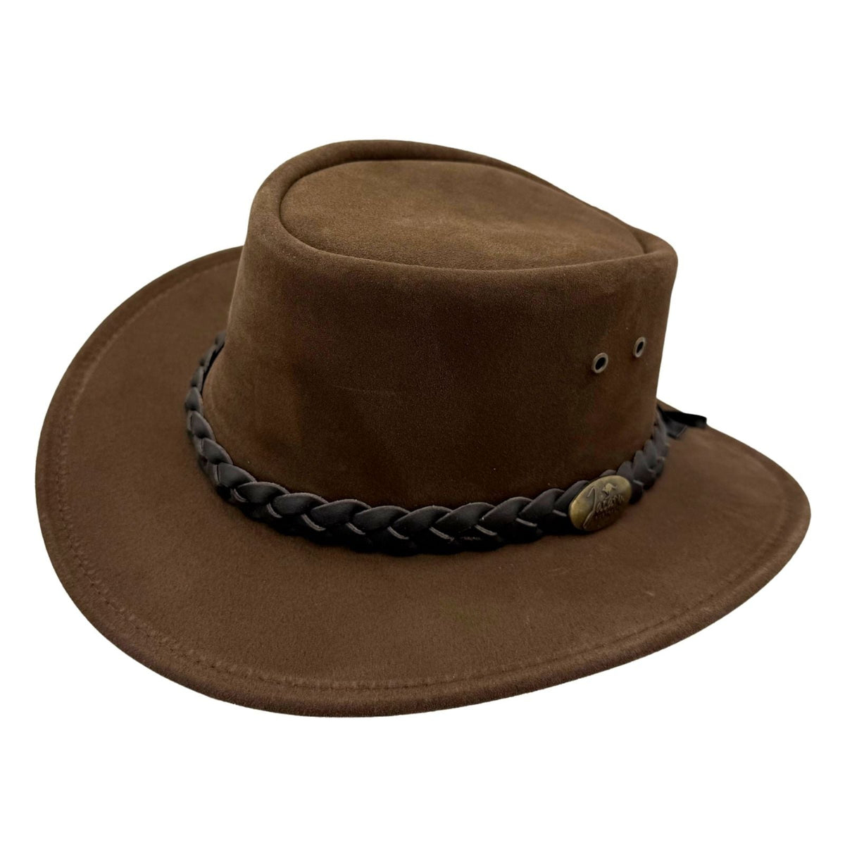 Jacaru 1301 Kids Suede Leather Hat - Water Resistant & UPF 50+ (Child 52cm Made in Australia)