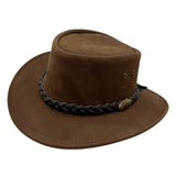 Jacaru 1301 Kids Suede Leather Hat - Water Resistant & UPF 50+ (Child 52cm Made in Australia)
