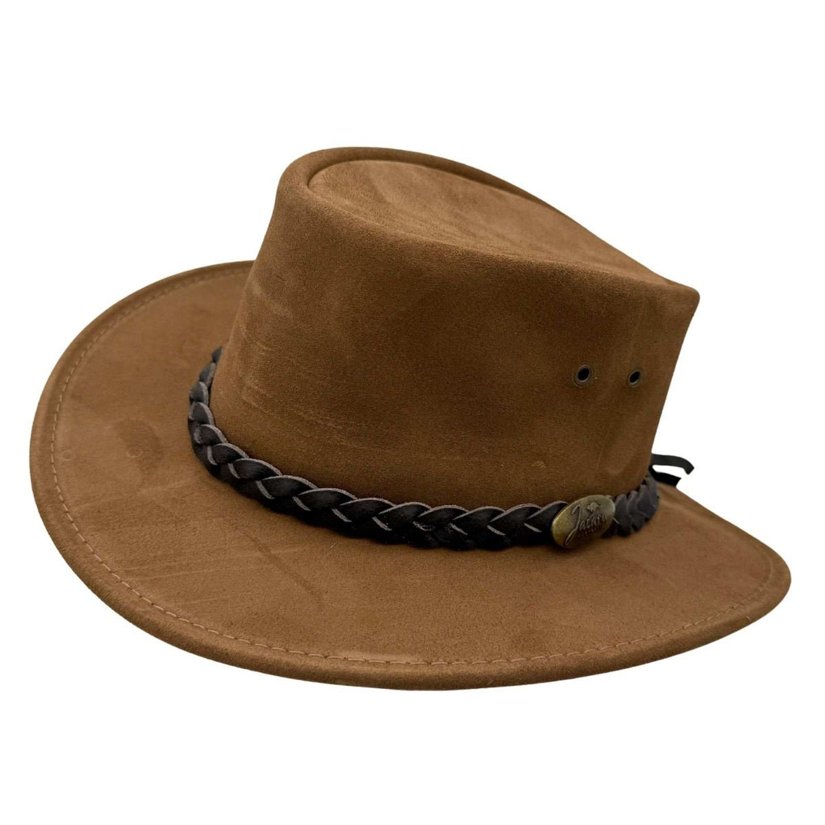 Jacaru 1301 Kids Suede Leather Hat - Water Resistant & UPF 50+ (Child 52cm Made in Australia)