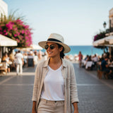 Jacaru 1812 Original Classic Straw Panama Hat - Thin Braid & UPF 30 (Made in Montecristi Ecuador)