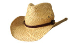 Jacaru 1818F Straw Cowboy Hat with Croc Hatband - Natural (Vegan Friendly)