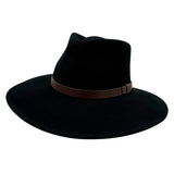 Jacaru 1840 Australia Classic Fine Wool Felt Hat - Pinched Crown & Leather Hatband (Crushable & Water Repellent)