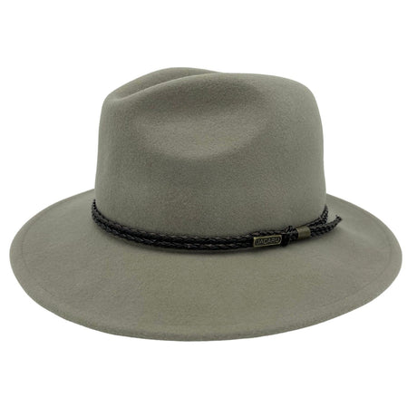 Jacaru 1847C Kids Outback Fedora Australian Wool Hat - Foldable Water Resistant & UPF 50+ - Stone