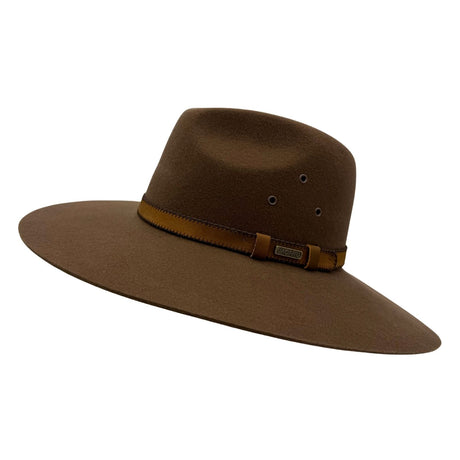 Jacaru 1859 Australian Wool Felt Fedora Hat - Wide Brim Water Resistant & UPF 50+