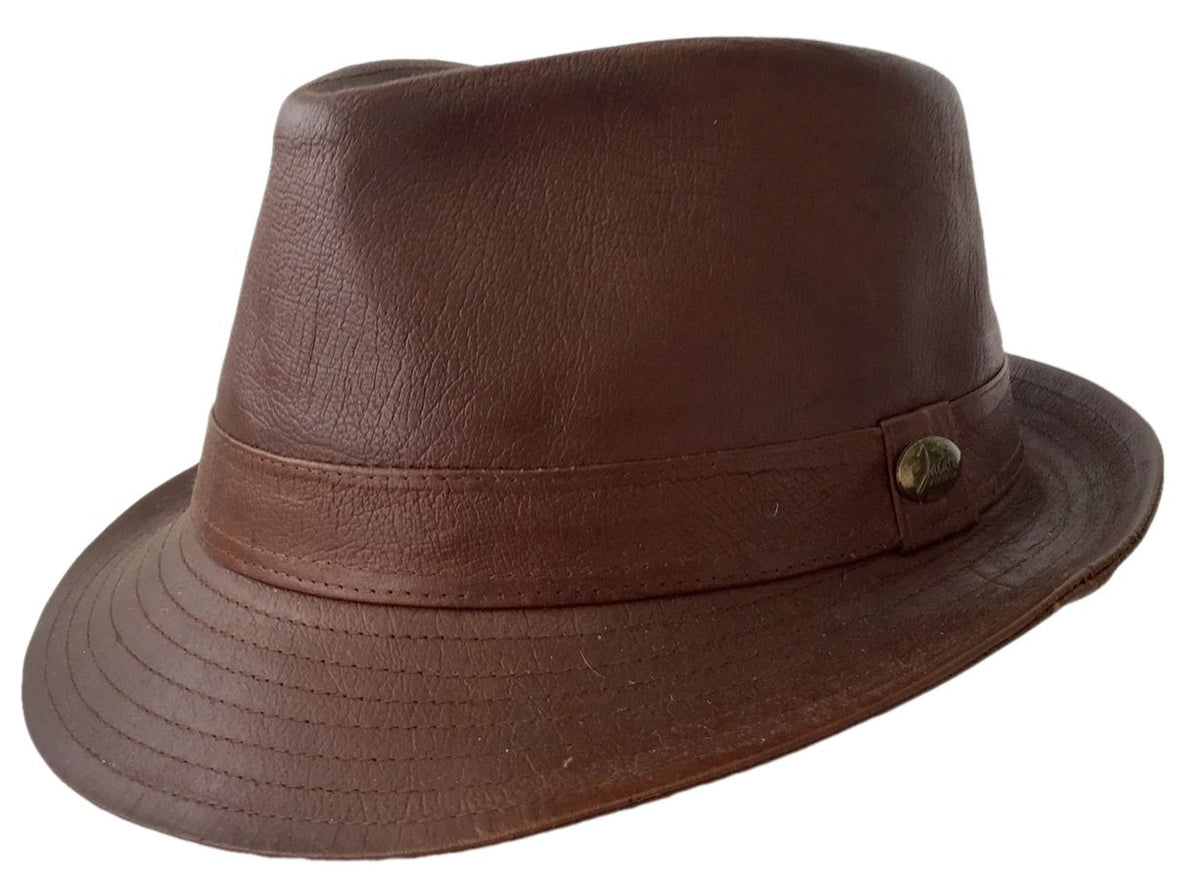 Jacaru 4801 Australian Kangaroo Leather Trilby Hat (Water Resistant & Cotton Lined)