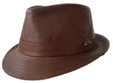 Jacaru 4801 Australian Kangaroo Leather Trilby Hat (Water Resistant & Cotton Lined)