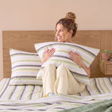 Renee Taylor Jardin 300TC Organic Cotton Sheet Set - Multi Stripe (GOTS Certified)