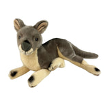 Bocchetta Joy 35cm Lying Grey Kangaroo Plush Toy (Australian Stuffed Animal Souvenir Gift)