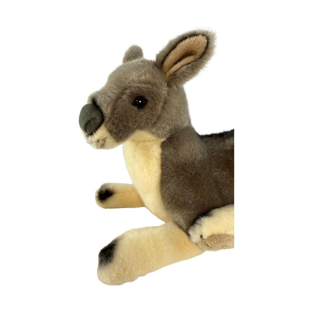 Bocchetta Joy 35cm Lying Grey Kangaroo Plush Toy (Australian Stuffed Animal Souvenir Gift)