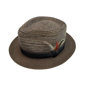 100% Paper Straw Mens Trilby Pork Pie Hat - Made in USA (Luxury Du-Pont Teflon)