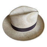 Straw Fedora Hat with Brim - Natural (Made in USA)