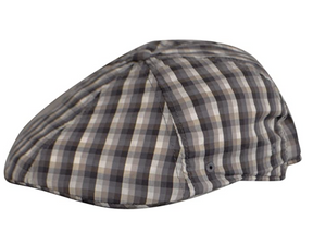Kangol Plaid 504 Ivy Cap - Grey Check L/XL (Flexfit Newsboy Flat Hat K1359FA)