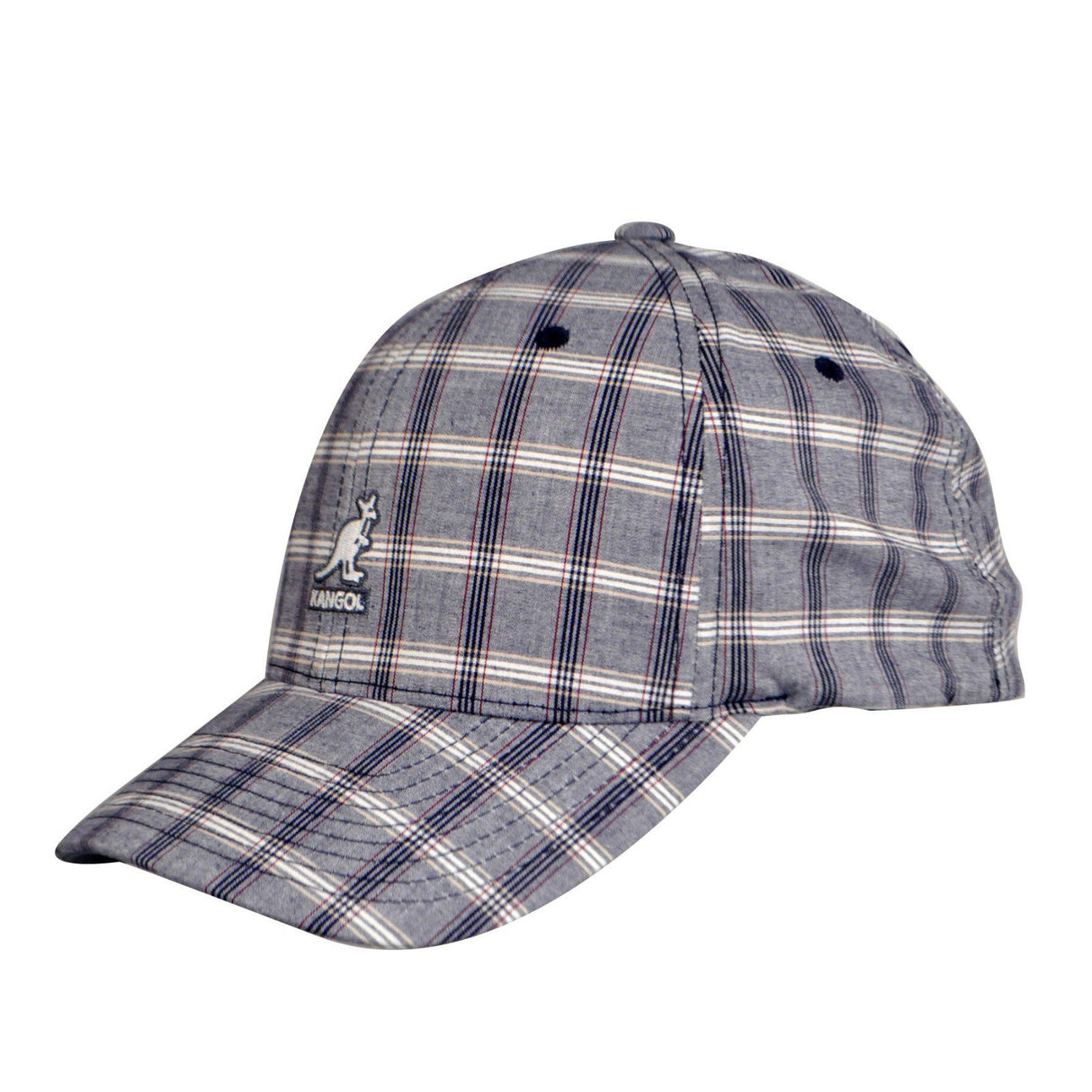 KANGOL Plaid Flexfit Baseball Cap K1361FA Mens Brimmed Cotton Hat - FP031 - S/M