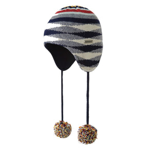 KANGOL Chameleon Earlap Beanie - Dark Blue (Warm Winter Pom Pom Wool Blend One Size)
