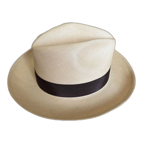 Premium Mens Fine Straw Fedora Hat - Ivory (Made in USA)
