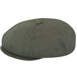 Kangol Bamboo Hawker Mens Ivy Flat Cap Driving - Smog (Golf Cabbie Newsboy Hat)