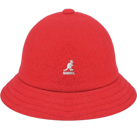 Kangol Wool Casual Unisex Bucket Hat Winter Warm Fashion Cap - Red