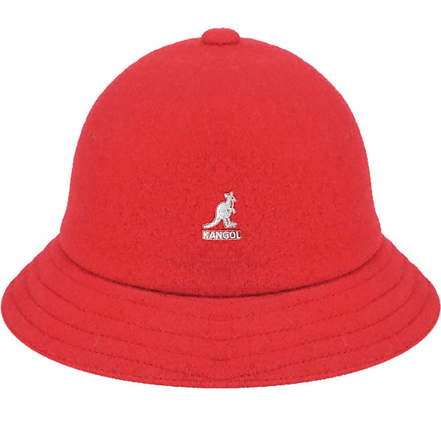 Kangol Wool Casual Unisex Bucket Hat Winter Warm Fashion Cap - Red
