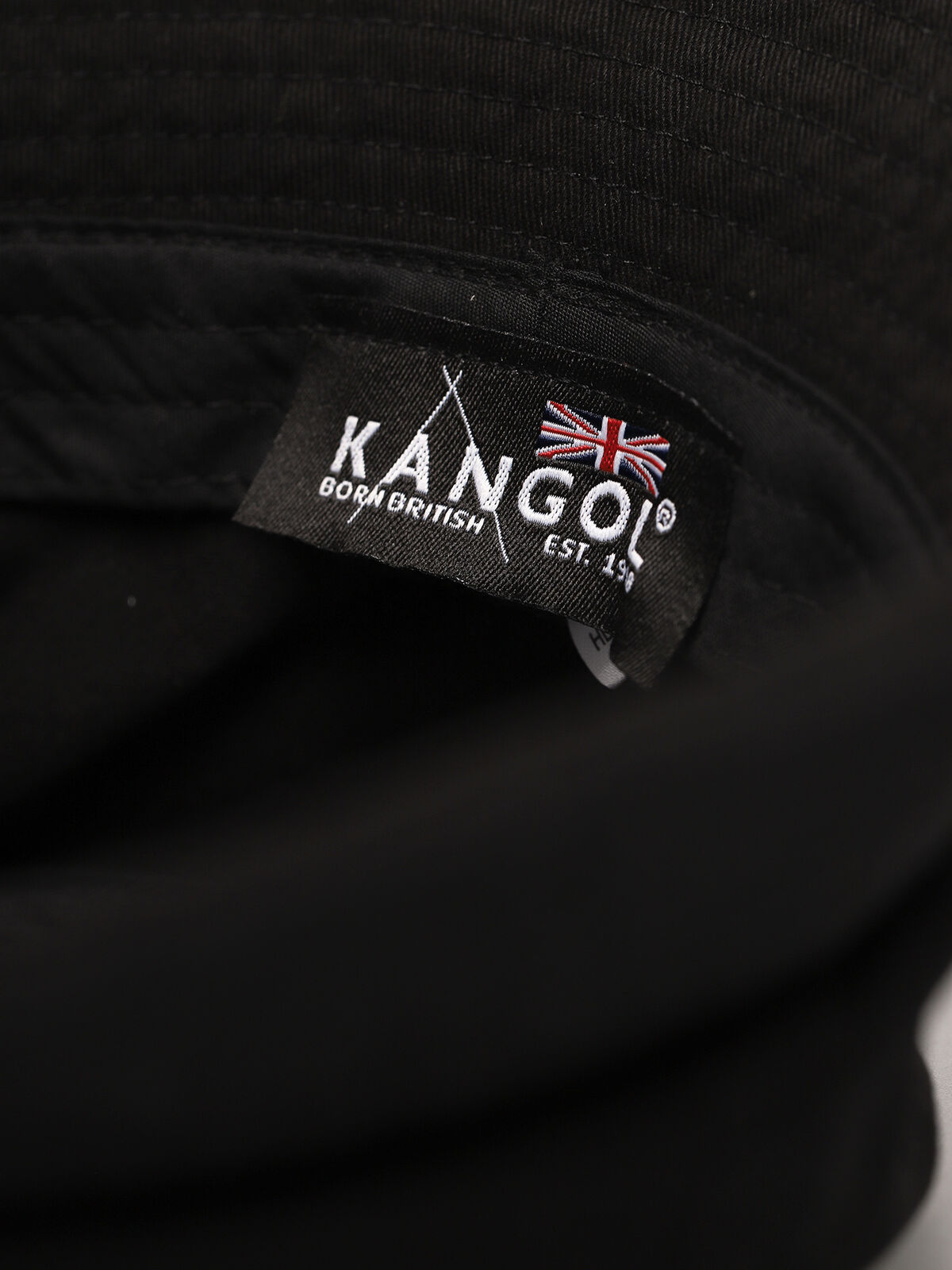 Kangol Washed Bucket Hat - Black (Summer Fishing & Camping Sun Cap)
