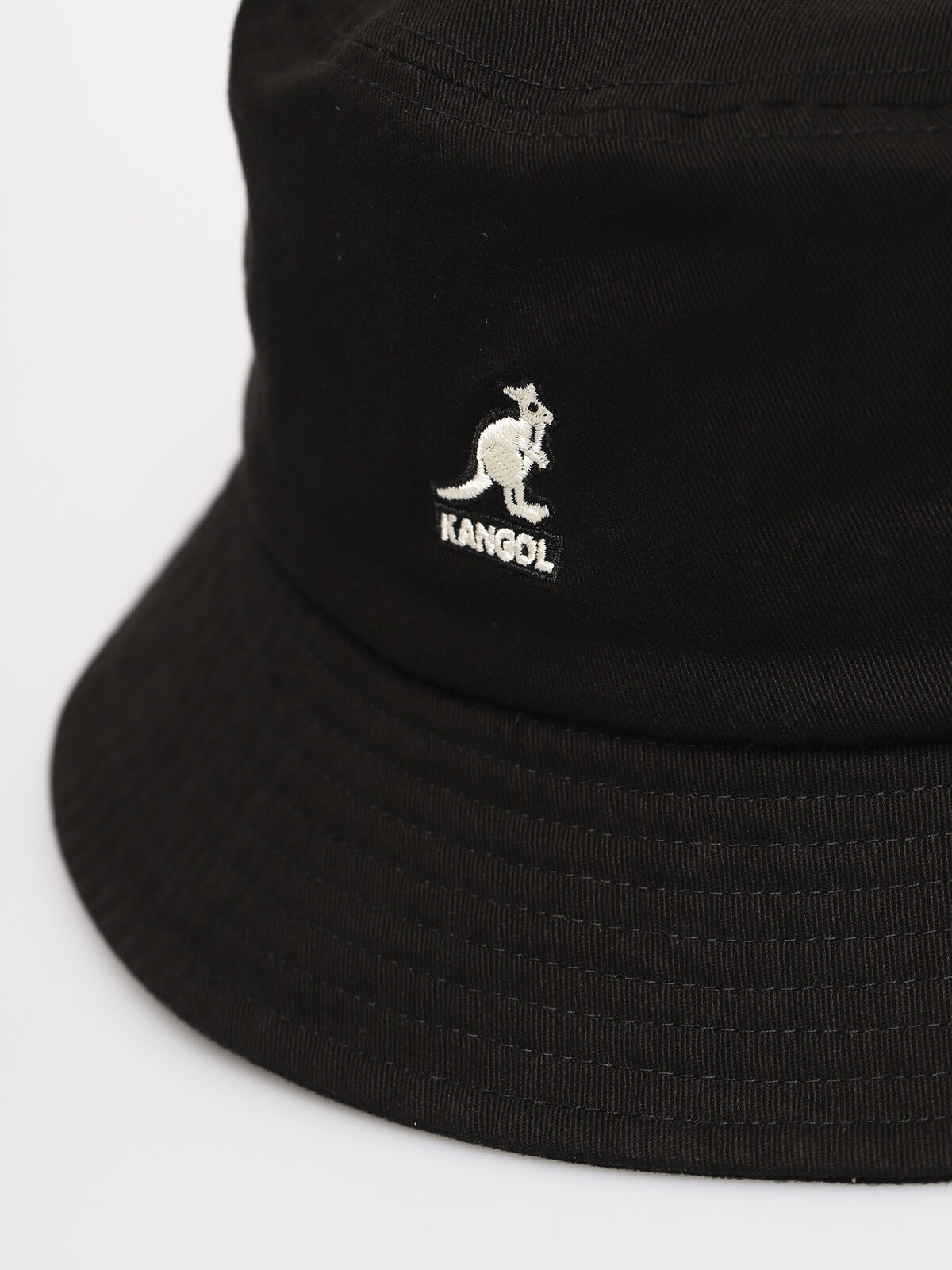 Kangol Washed Bucket Hat - Black (Summer Fishing & Camping Sun Cap)