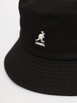 Kangol Washed Bucket Hat - Black (Summer Fishing & Camping Sun Cap)