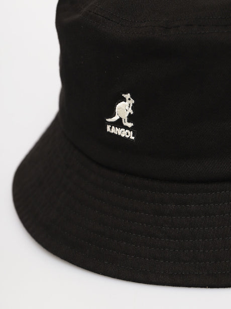 Kangol Washed Bucket Hat - Black (Summer Fishing & Camping Sun Cap)