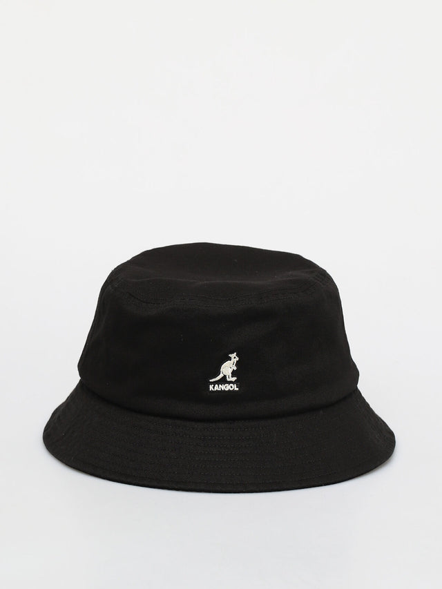 Kangol Washed Bucket Hat - Black (Summer Fishing & Camping Sun Cap)