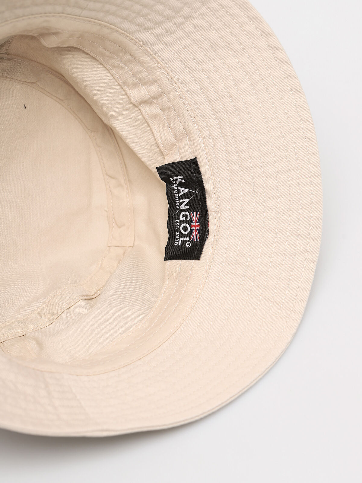 Kangol Washed Bucket Hat - Beige (Summer Fishing & Camping Sun Cap)