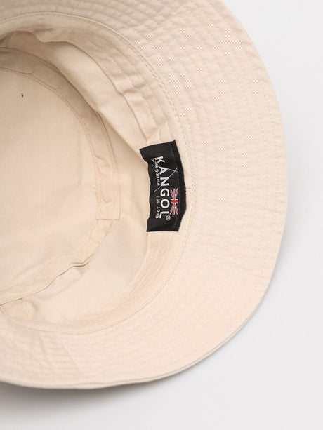 Kangol Washed Bucket Hat - Beige (Summer Fishing & Camping Sun Cap)