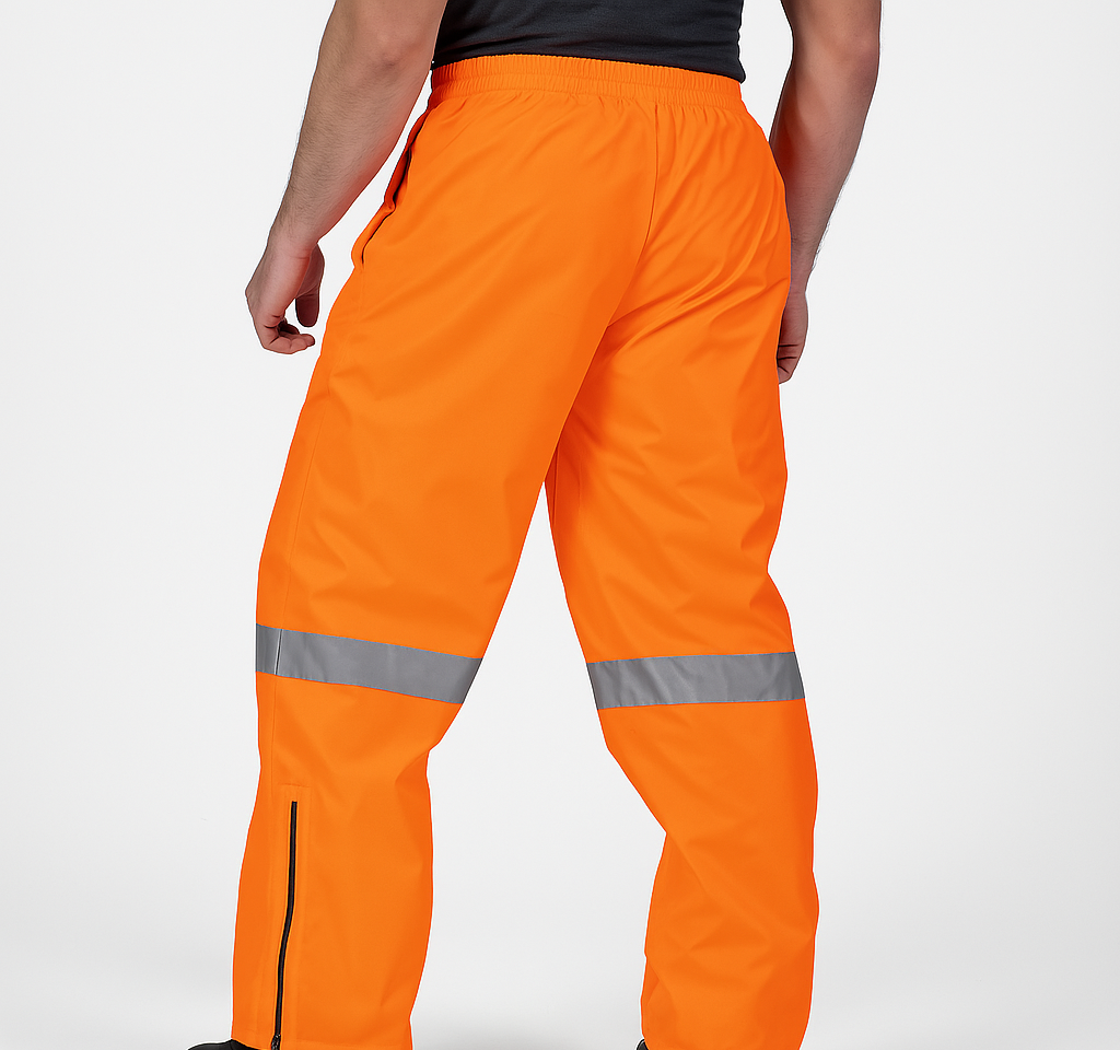 Huski Mens Tarmac Hi Vis Pants - Orange (High Visibility Safety Trousers)