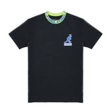 Kangol Mens Branded Collar Tee Shirt T-Shirt in Black/Lime