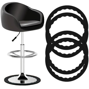Silicone Bar Stool Floor Protector Ring - Anti-Slip Chair Base Cover for 16.5–18.5in Bases (Noiseless)