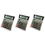 3x Kadio Desktop Calculator - Basic 8-Digit Dual Power LCD Display (Office) (Bulk Pack)