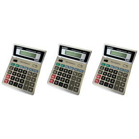 3x Kadio Desktop Calculator - Basic 8-Digit Dual Power LCD Display (Office) (Bulk Pack)