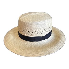 Panama Straw Wide Brim Fedora Hat - Natural - XL