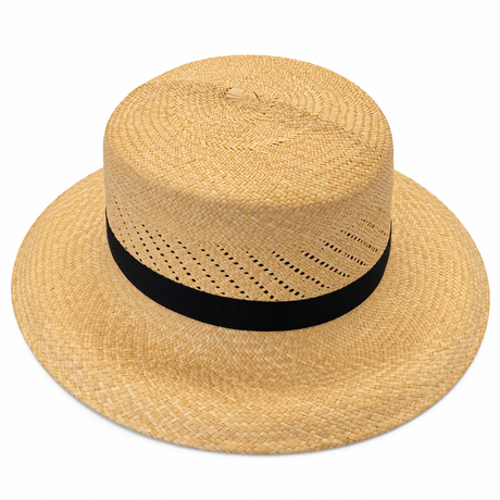 Strand Hatters Hand-Woven Unisex Ecuadorian Panama Straw Wide Brim Hat - Natural (Made in USA)