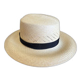 Hand-Woven Unisex Panama Straw Wide Brim Fedora Hat Ecuadorian - Natural (Made in USA)