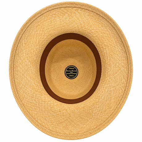 Strand Hatters Hand-Woven Unisex Ecuadorian Panama Straw Wide Brim Hat - Natural (Made in USA)