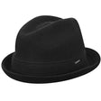 KANGOL Wool Player Trilby Hat - Black (Fedora Style Warm Winter Cap 6447BC)