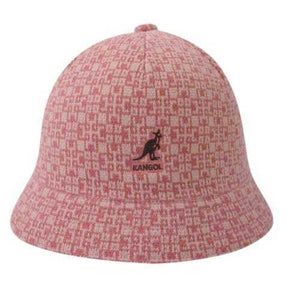 KANGOL Escher Check Kids Casual Bucket Hat - Pink (Round Childrens Cap_
