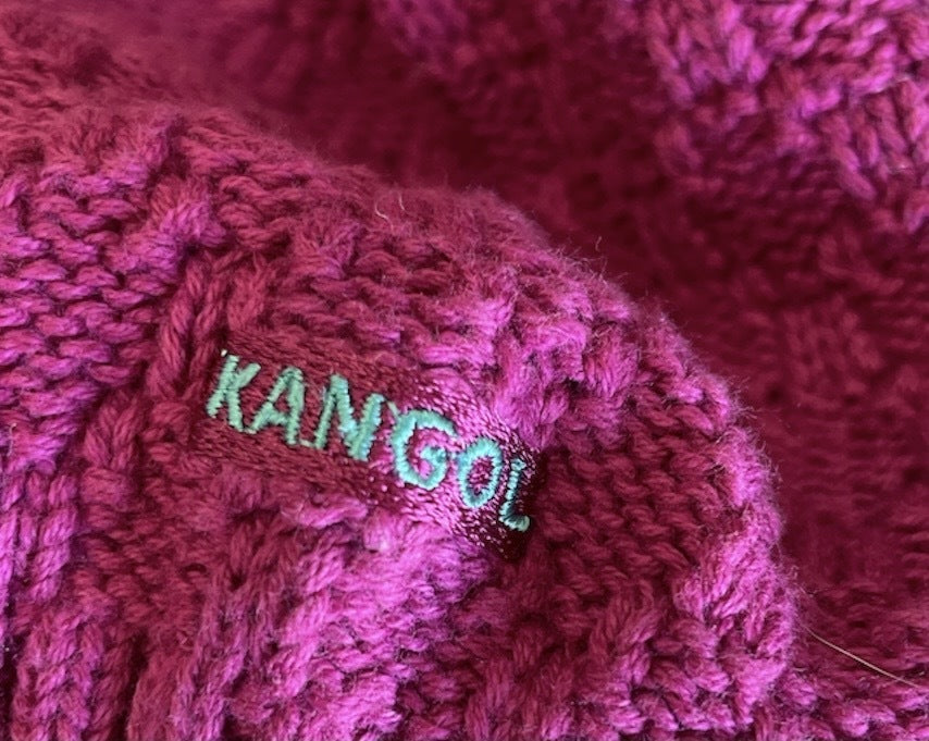 Kangol Kids Lozenge Knit Pull On Beanie - Pink (100% Cotton Childrens Hat)