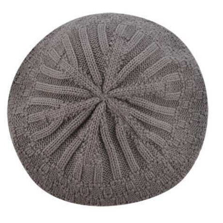 Kangol Lozenge Knit Kids French Beret Hat - Grey - One Size