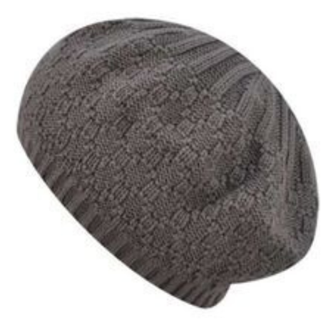 Kangol Lozenge Knit Kids French Beret Hat - Grey - One Size