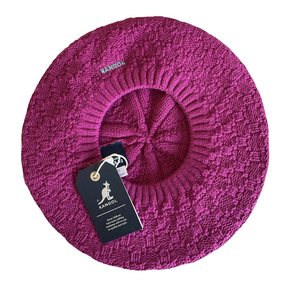Kangol Kids Lozenge Knit Beret Hat Warm Winter French - Pink (One Size)